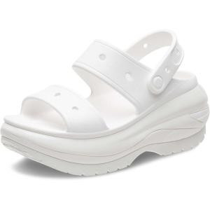 imageCrocs UnisexAdult Classic Mega Crush Sandal  Platform SandalsWhite