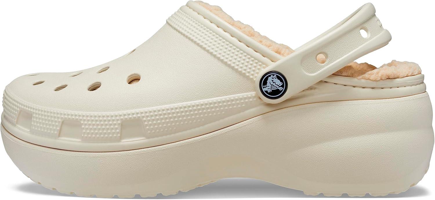 imageCrocs Womens Classic Lined Platform ClogsBone