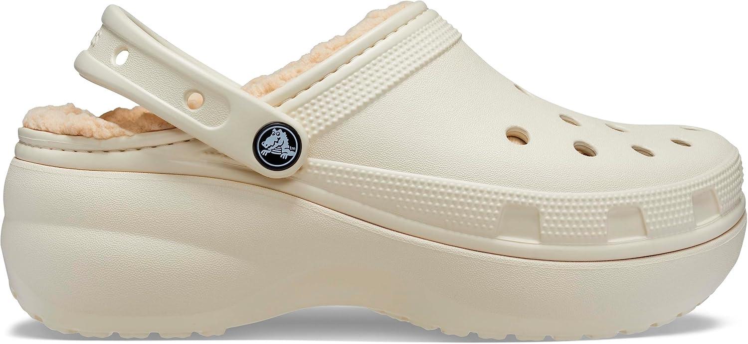 imageCrocs Womens Classic Lined Platform ClogsBone