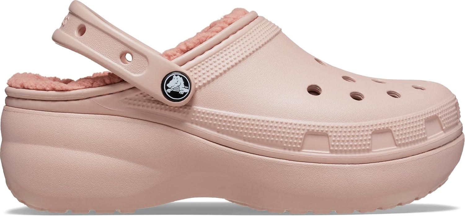 imageCrocs Womens Classic Lined Platform ClogsPink Clay