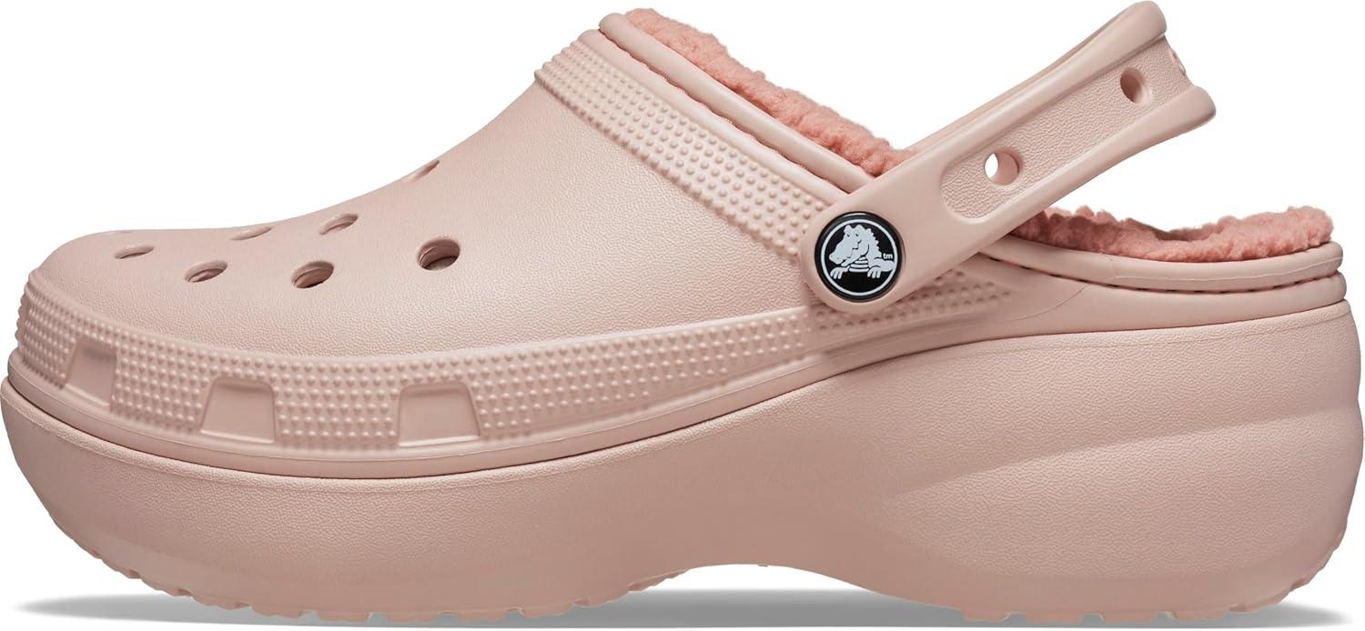 imageCrocs Womens Classic Lined Platform ClogsPink Clay