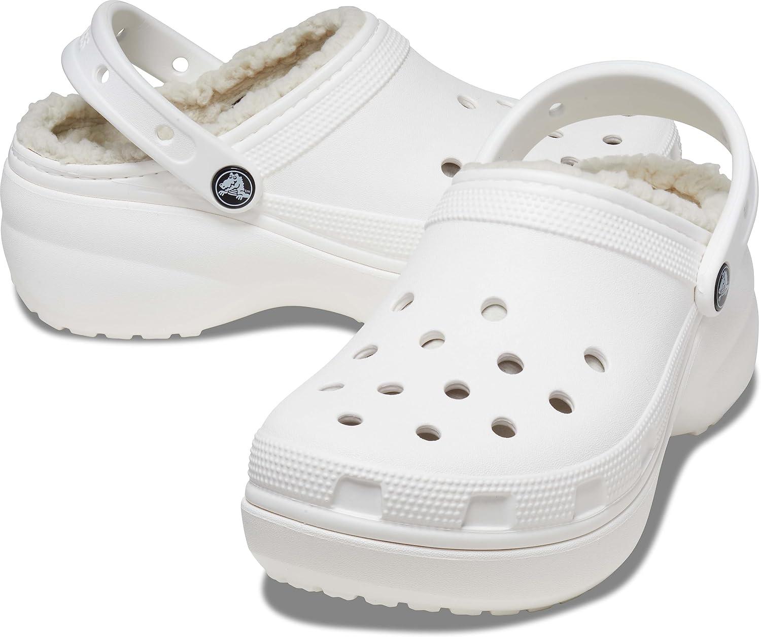 imageCrocs Womens Classic Lined Platform ClogsWhite