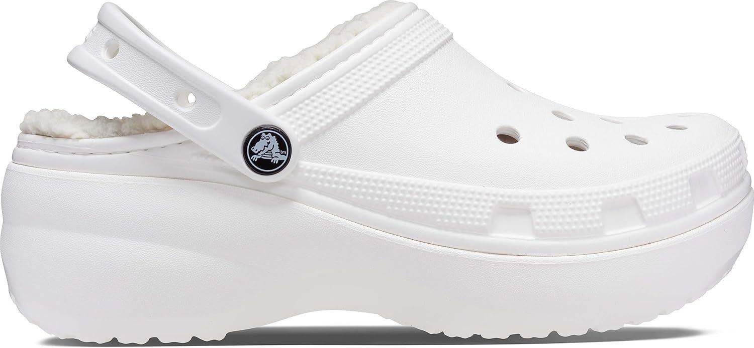 imageCrocs Womens Classic Lined Platform ClogsWhite