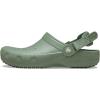 imageCrocs UnisexAdult Classic Work Clogs Adjustable Slip Resistant Work Shoes with HoleFree ConstructionMoss