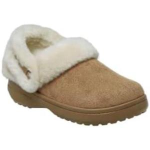 imageCrocs UnisexAdult Classic Unfurgettable Clogs Fuzzy SlippersSepia Suede