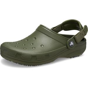 imageCrocs UnisexAdult Classic Work Clogs Adjustable Slip Resistant Work Shoes with HoleFree ConstructionArmy Green