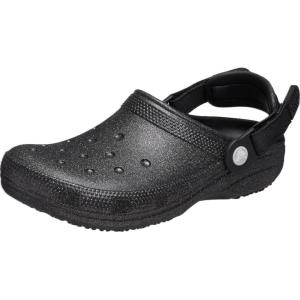 imageCrocs UnisexAdult Classic Work Clogs Adjustable Slip Resistant Work Shoes with HoleFree ConstructionBlack Glitter