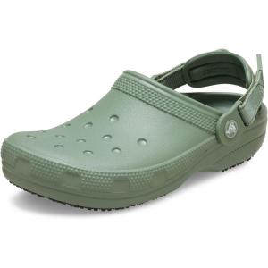 imageCrocs UnisexAdult Classic Work Clogs Adjustable Slip Resistant Work Shoes with HoleFree ConstructionMoss
