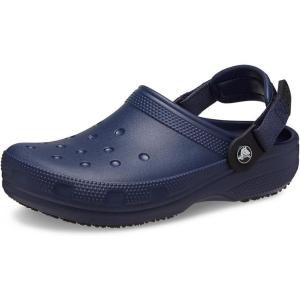 imageCrocs UnisexAdult Classic Work Clogs Adjustable Slip Resistant Work Shoes with HoleFree ConstructionNavy