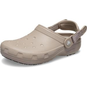 imageCrocs UnisexAdult Classic Work Clogs Adjustable Slip Resistant Work Shoes with HoleFree ConstructionTaupe