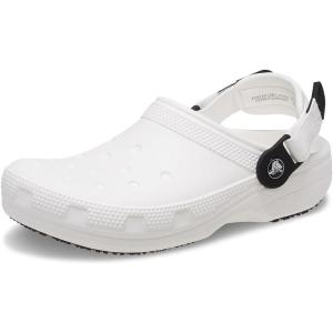 imageCrocs UnisexAdult Classic Work Clogs Adjustable Slip Resistant Work Shoes with HoleFree ConstructionWhite