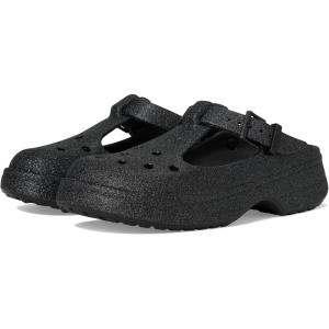 imageCrocs UnisexAdult Classic Clogs Mary Janes for WomenBlack Glitter