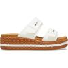 imageCrocs Womens Brooklyn Buckle Low Wedge SandalChalk