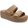 imageCrocs Womens Brooklyn Buckle Low WedgesKhaki