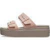 imageCrocs Womens Brooklyn Buckle Low WedgesPale Blush