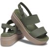 imageCrocs Womens Brooklyn Low Wedge SandalsArmy GreenMushroom