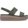 imageCrocs Womens Brooklyn Low Wedge SandalsArmy GreenMushroom