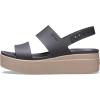 imageCrocs Womens Brooklyn Low Wedge SandalsBlackMushroom