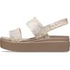 imageCrocs Womens Brooklyn Low Wedge SandalsVanillaMulti Snake