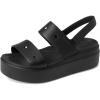 imageCrocs Womens Brooklyn 4u Low Wedges SandalBlack