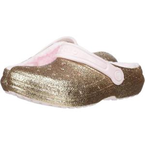 imageCrocs Kids Classic Lined Glitter ClogGoldBarely Pink