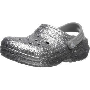 imageCrocs Kids Classic Lined Glitter ClogSilverSilver