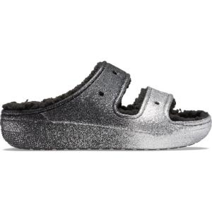 imageCrocs Unisex Classic Cozzzy SandalBlackSilver Glitter
