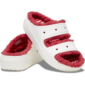 imageCrocs Unisex Classic Cozzzy SandalWhiteHoliday Print
