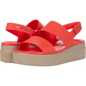 imageCrocs Womens Brooklyn Low Wedge SandalsFlameMushroom