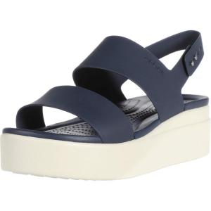 imageCrocs Womens Brooklyn Low Wedge SandalsMulticolor Navy Stucco