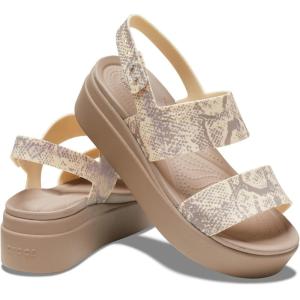imageCrocs Womens Brooklyn Low Wedge SandalsVanillaMulti Snake