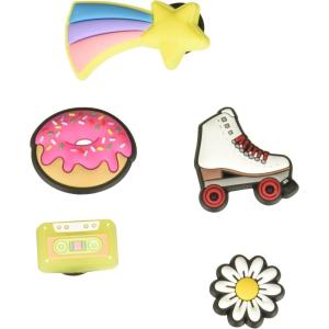 imageCrocs Jibbitz Packs for Shoes and Sandals  Beautiful Accessory Colorful Charms and Constructed with Synthetic MaterialRetro Style 5Pack