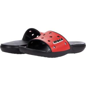 imageCrocs Unisex Adult Classic Graphic SlidesBlackFlame
