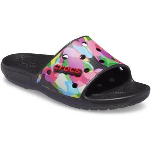 imageCrocs Unisex Adult Classic Graphic SlidesBlackMulti