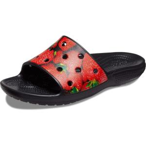 imageCrocs Unisex Adult Classic Graphic SlidesRedBlack