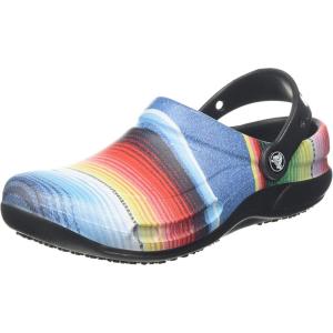 imageCrocs UnisexAdult Bistro Graphic Clogs Slip Resistant Work ShoesBlackMulti Stripe