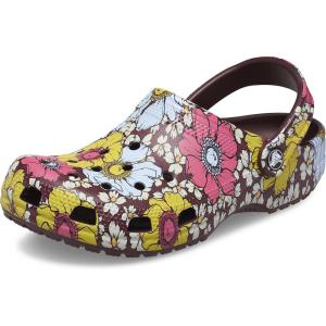imageCrocs UnisexAdult Classic Graphic ClogsDark CherryMulti Retro Floral