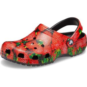 imageCrocs UnisexAdult Classic Graphic ClogsRedBlack
