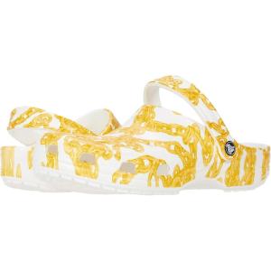 imageCrocs UnisexAdult Classic Graphic ClogsWhiteChain