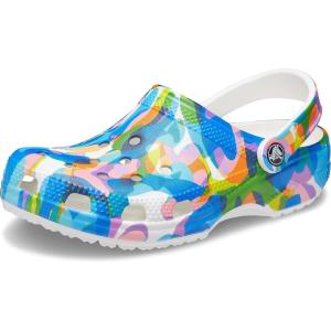 imageCrocs UnisexAdult Classic Graphic ClogsWhiteMulti