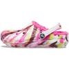 imageCrocs Kids Classic Lined ClogsElectric PinkMulti Marbled Tiedye