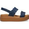 imageCrocs Womens Brooklyn Woven Low Wedge SandalNavy Woven