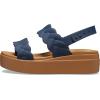 imageCrocs Womens Brooklyn Woven Low Wedge SandalNavy Woven