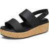 imageCrocs Womens Brooklyn Cork Low Wedge SandalBlackBlack