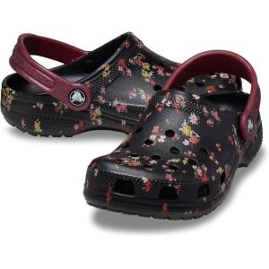 imageCrocs Kids Classic Graphic ClogsBlackMulti Ditsy Floral