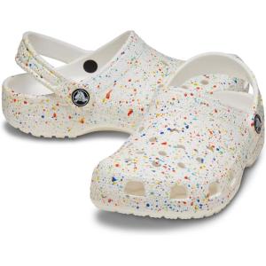 imageCrocs Kids Classic Graphic ClogsWhiteMulti Paint Splatter