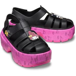 imageCrocs Unisex Adult Sanrio My Melody Kuromi Stomp Platform SandalsBlackPink