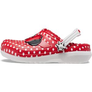 imageCrocs UnisexChild Classic Lined Disney Clogs Mickey and Minnie Mouse Shoes and SlippersWhiteMulti Minnie Mouse