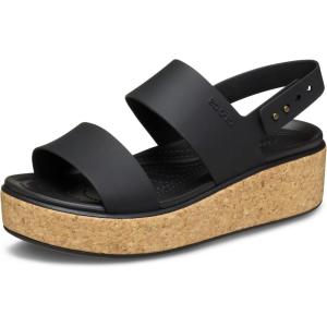 imageCrocs Womens Brooklyn Cork Low Wedge SandalBlackBlack