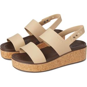 imageCrocs Womens Brooklyn Cork Low Wedge SandalChai